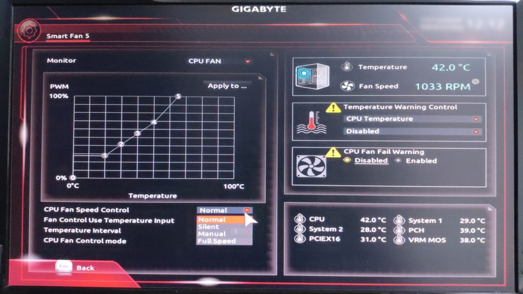 マザーボード bios 5 ファン設定 1 プロファイル